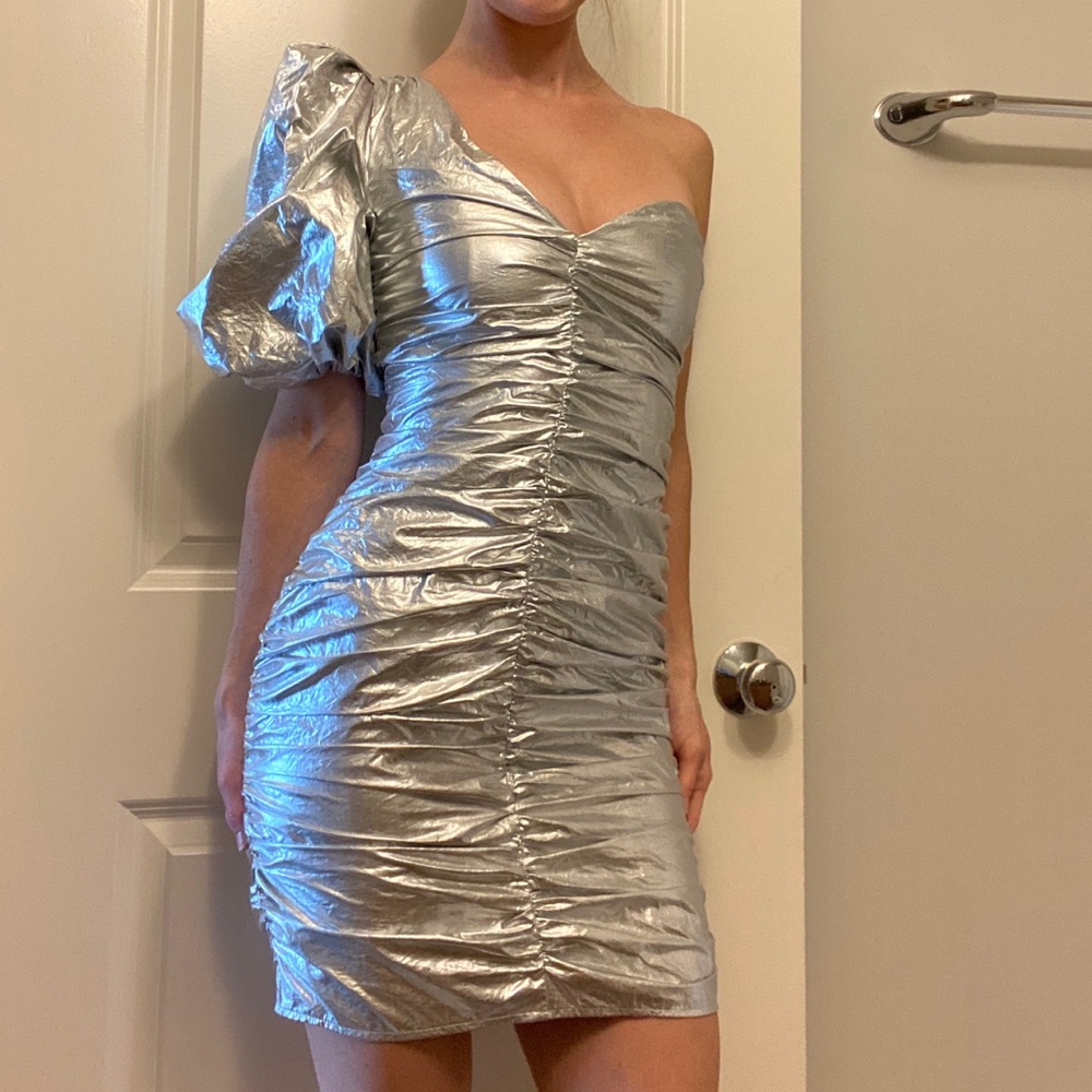 Dolcini Mini Holiday Dress in Galactic Silver XS